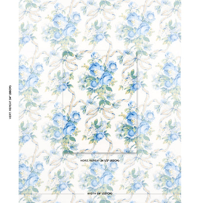 SCHUMACHER  NEW OLD-FASHIONED QUEENIES FLORAL CHINTZ PRINTS PRINTS PORCELAIN   - 180810