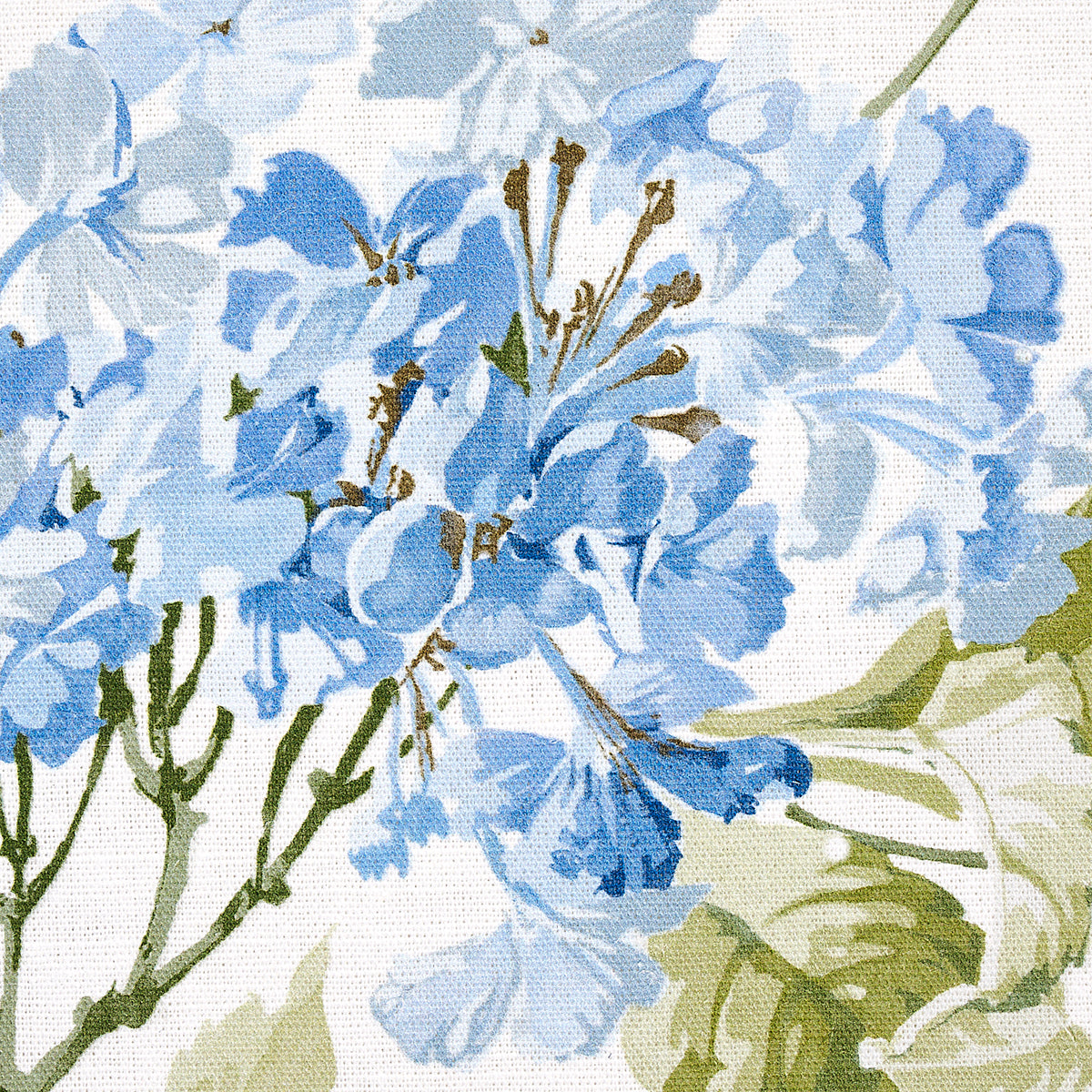 SCHUMACHER FABRIC  NEW OLD-FASHIONED SUMMER HYDRANGEA   BLUE HYDRANGEA   - 180822