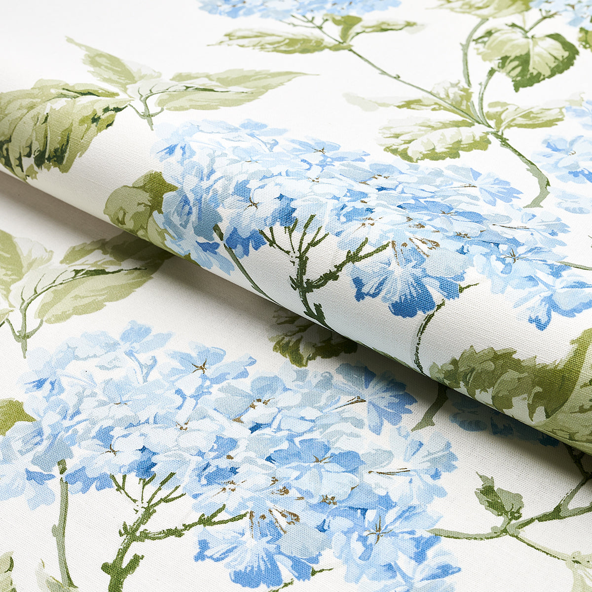 SCHUMACHER FABRIC  NEW OLD-FASHIONED SUMMER HYDRANGEA   BLUE HYDRANGEA   - 180822