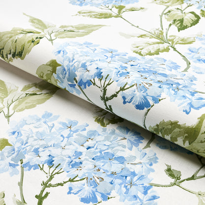 SCHUMACHER FABRIC  NEW OLD-FASHIONED SUMMER HYDRANGEA   BLUE HYDRANGEA   - 180822