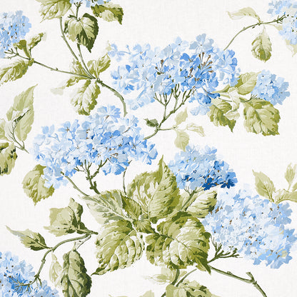 SCHUMACHER FABRIC  NEW OLD-FASHIONED SUMMER HYDRANGEA   BLUE HYDRANGEA   - 180822