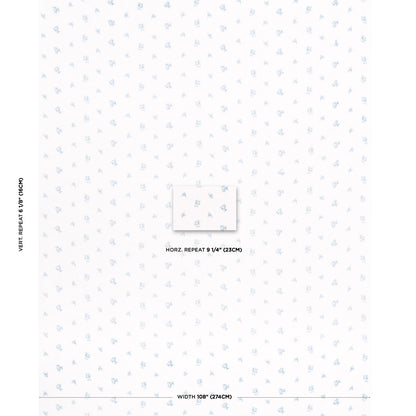 SCHUMACHER  NEW OLD-FASHIONED MARGIE FLORAL SHEER SHEERS & CASEMENTS SHEERS & CASEMENTS SOFT BLUE   - 180831