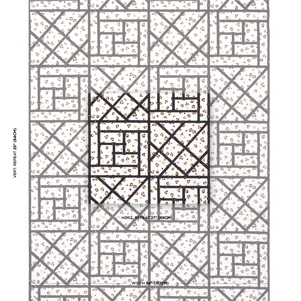 SCHUMACHER FABRIC  CRISTINA BUCKLEY FANCY BEAST INDOOR/ OUTDOOR   ONYX DESERT   - 180951