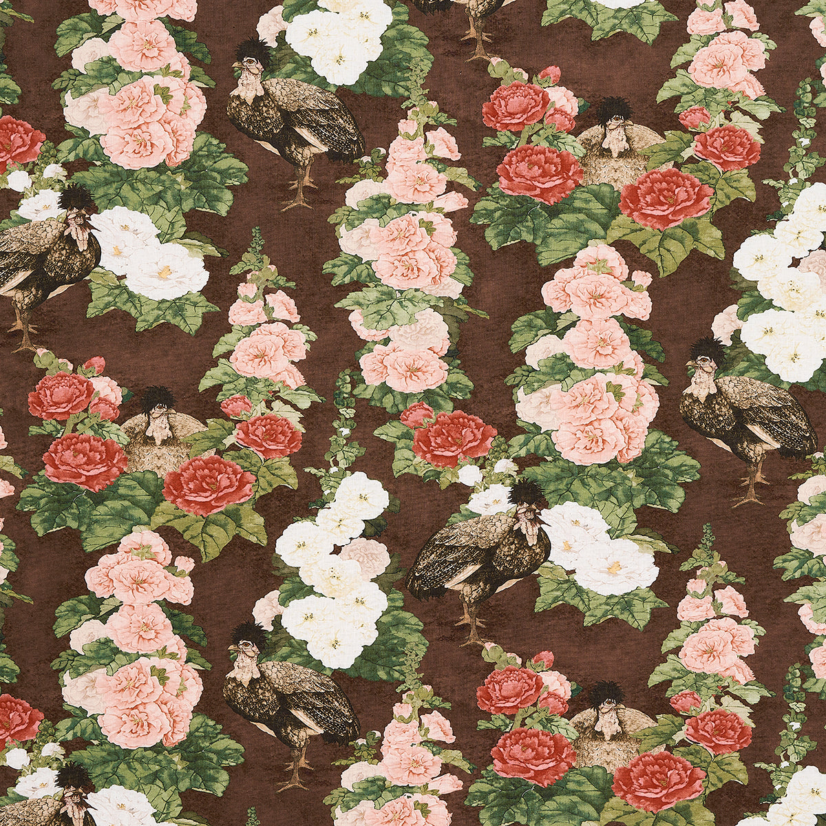 SCHUMACHER  MARY MCDONALD LADY HOLLYHOCK PRINTS PRINTS BROWN   - 181041