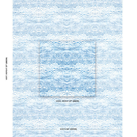 SCHUMACHER  TRINA TURK INK WAVE PRINT INDOOR/OUTDOOR   Indigo   - 181050