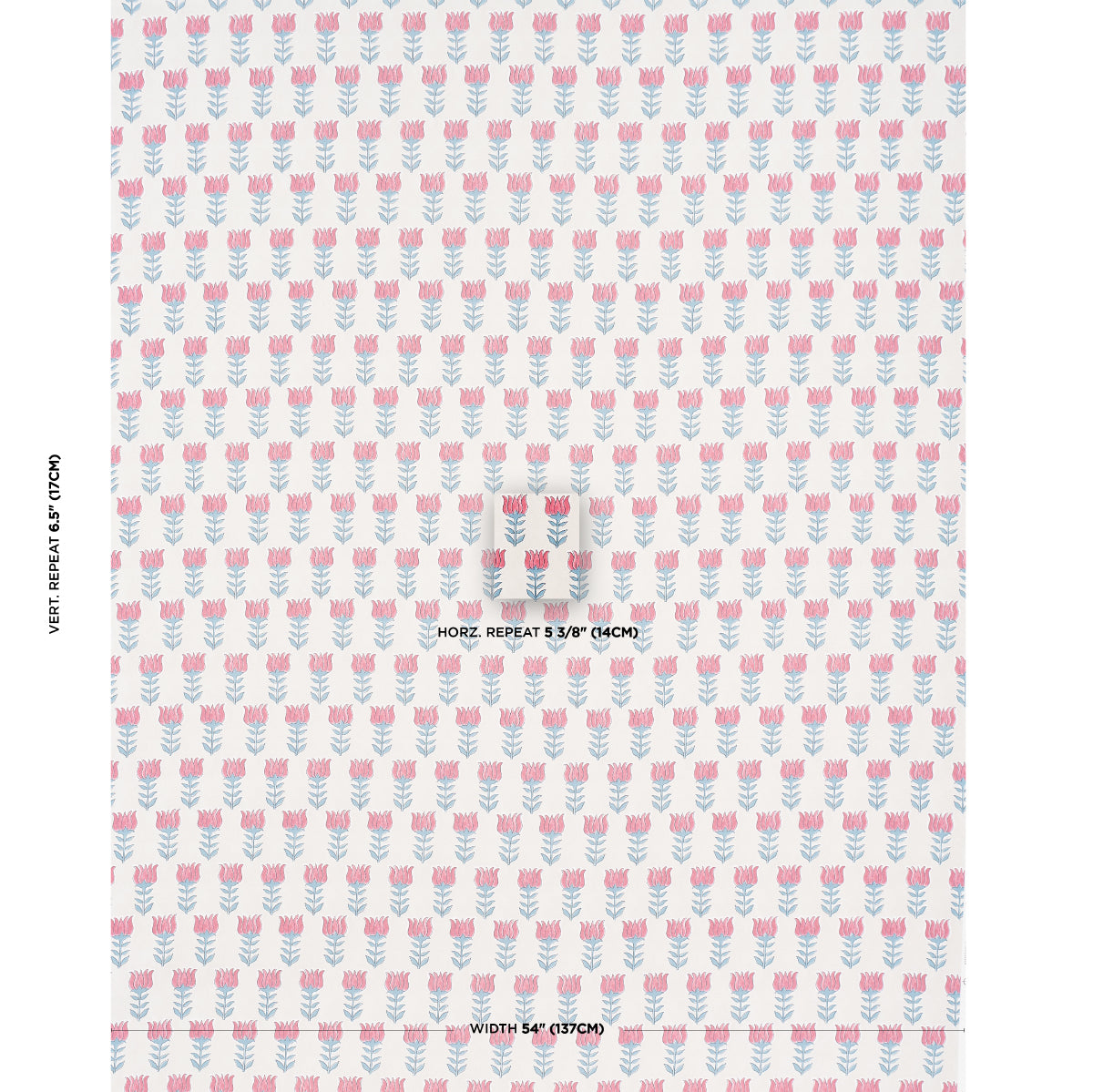 SCHUMACHER  JACARANDA MIA TULIP PRINTS PRINTS DELFT , CRIMSON   - 181392