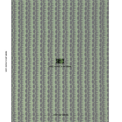 SCHUMACHER  DRUSUS TABOR DAGGER STRIPE PRINTS PRINTS BLACK ON GREEN   - 181532