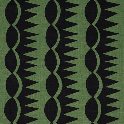 SCHUMACHER  DRUSUS TABOR DAGGER STRIPE PRINTS PRINTS BLACK ON GREEN   - 181532