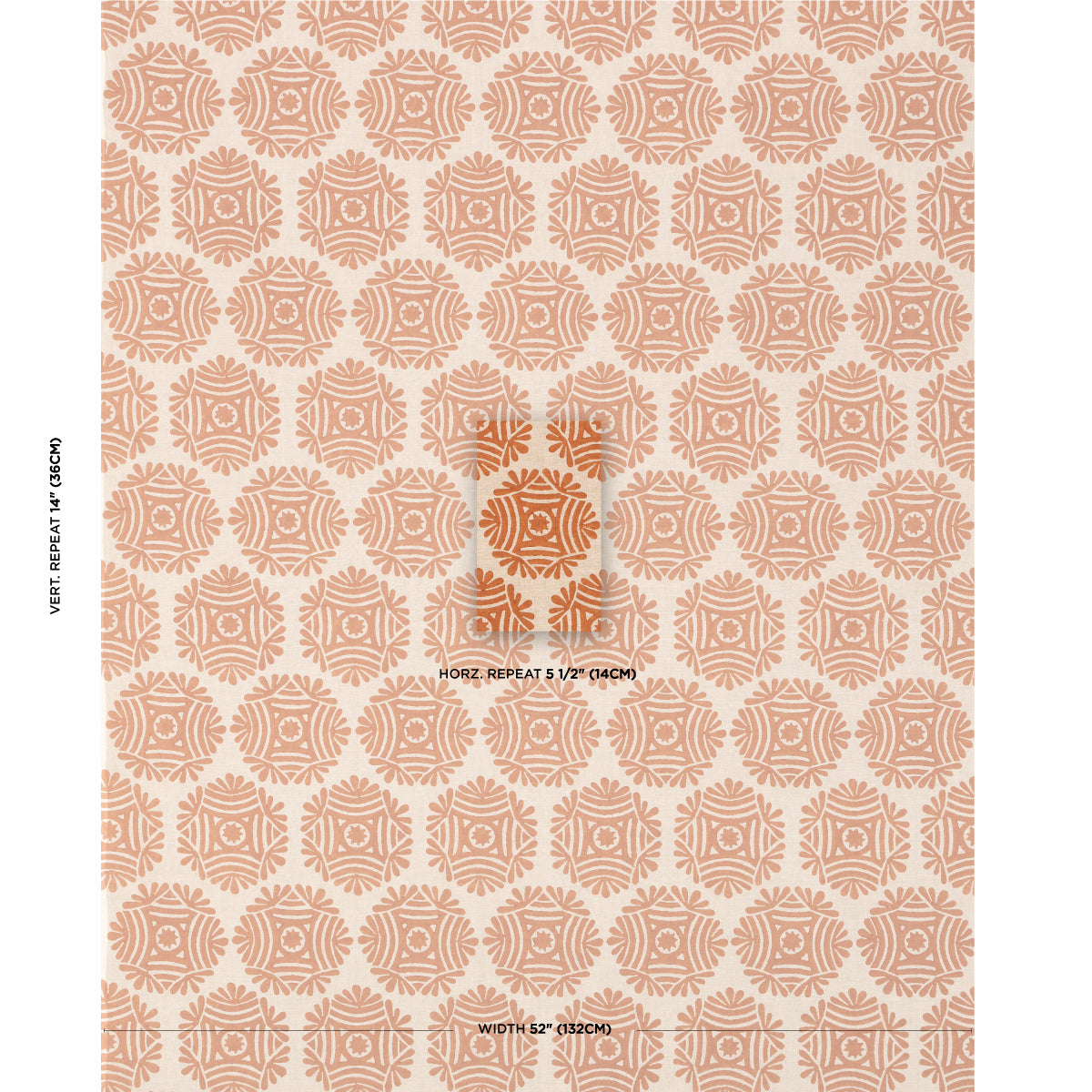 SCHUMACHER  DRUSUS TABOR GILDED STAR BLOCK PRINT PRINTS PRINTS CINNAMON   - 181540