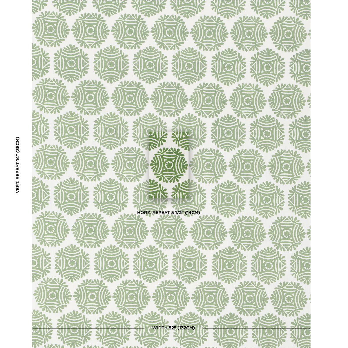 SCHUMACHER  DRUSUS TABOR GILDED STAR BLOCK PRINT PRINTS PRINTS GREEN   - 181542