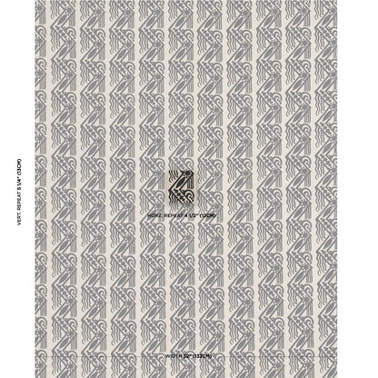 SCHUMACHER  DRUSUS TABOR VENETIAN ZIG ZAG BLOCK PRINT PRINTS PRINTS BLACK ON NATURAL   - 181562