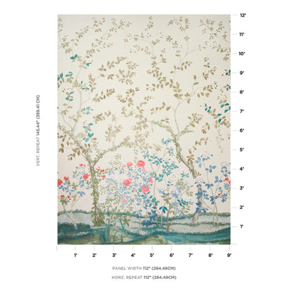 SCHUMACHER FABRIC  PANELS MADAME DE POMPADOUR PANEL   ALABASTER   - 181570