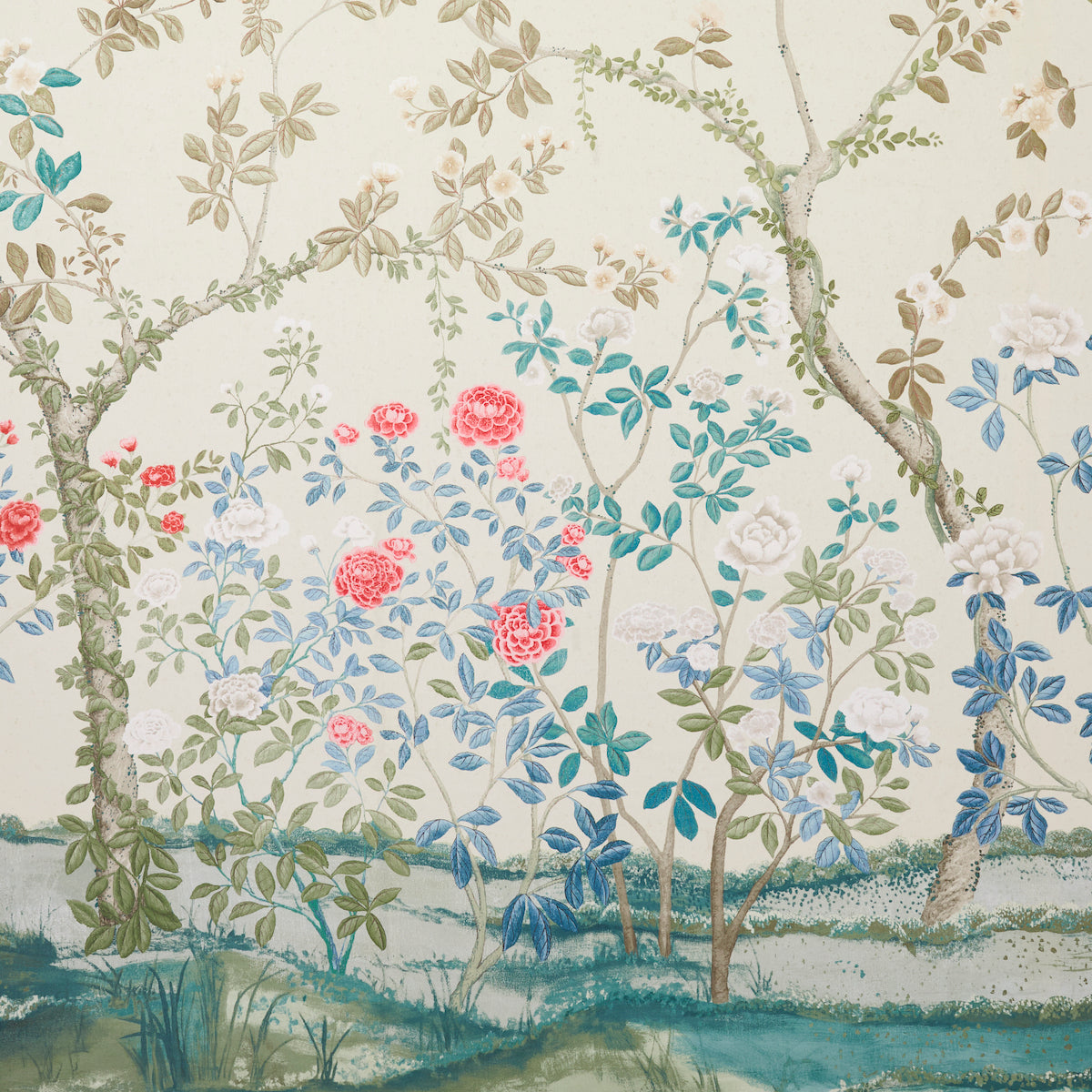 SCHUMACHER FABRIC  PANELS MADAME DE POMPADOUR PANEL   ALABASTER   - 181570