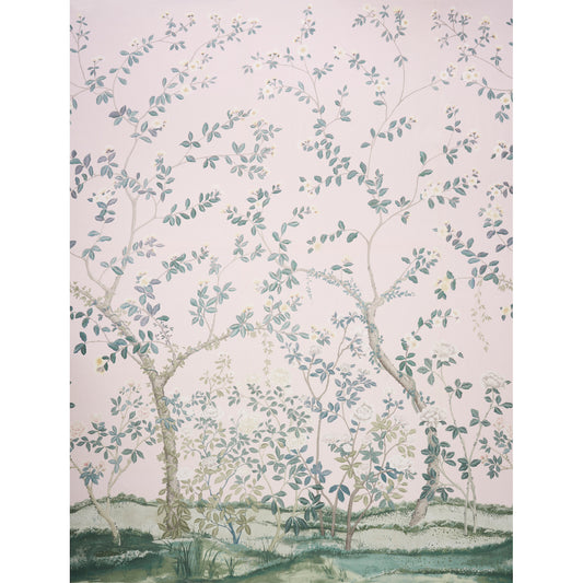 SCHUMACHER  PERENNIAL FAVORITES MADAME DE POMPADOUR PANEL PANELS & MURALS PANELS & MURALS BLUSH   - 181571