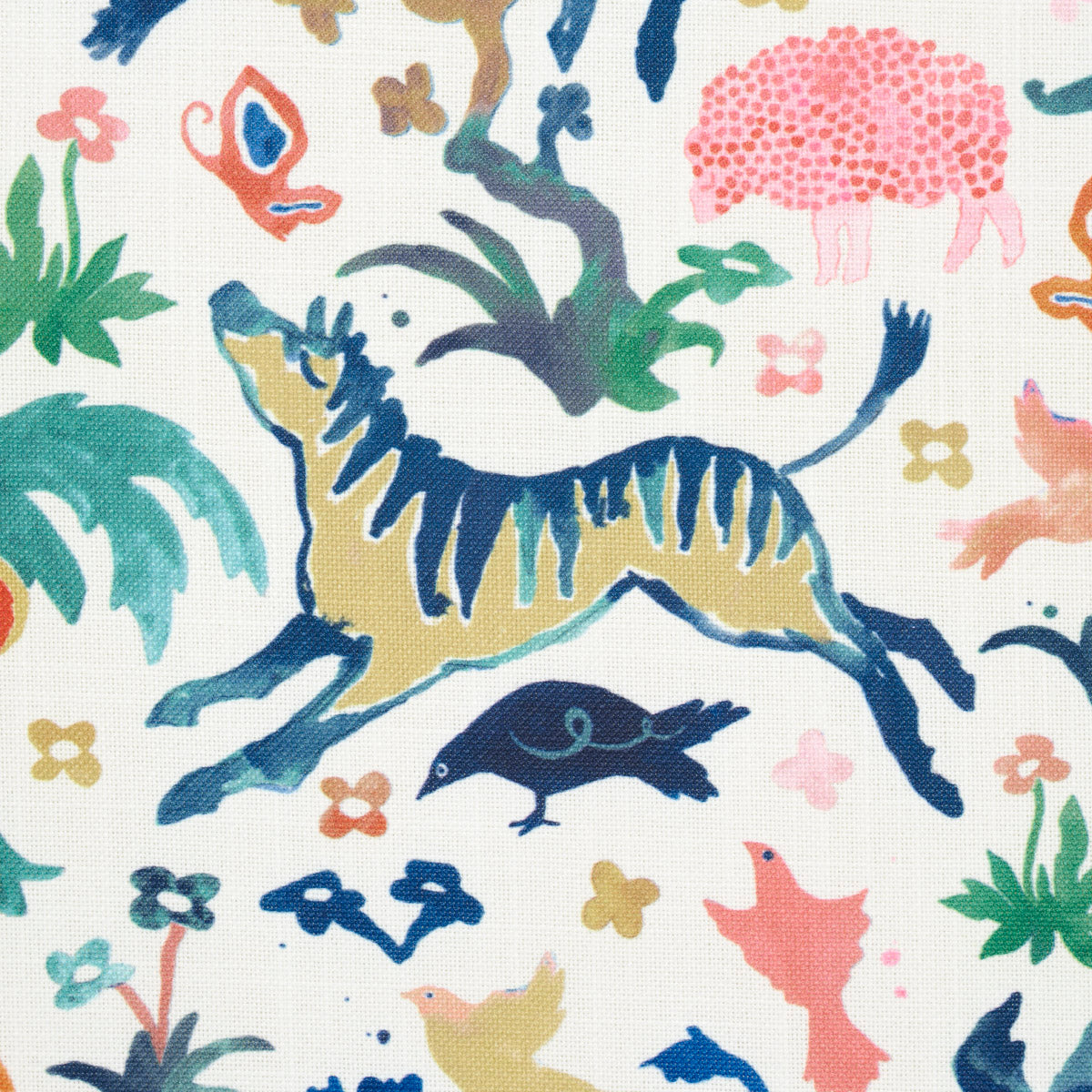 SCHUMACHER FABRIC  FABRIC BEASTS INDOOR/OUTDOOR   MULTI ON IVORY   - 181590