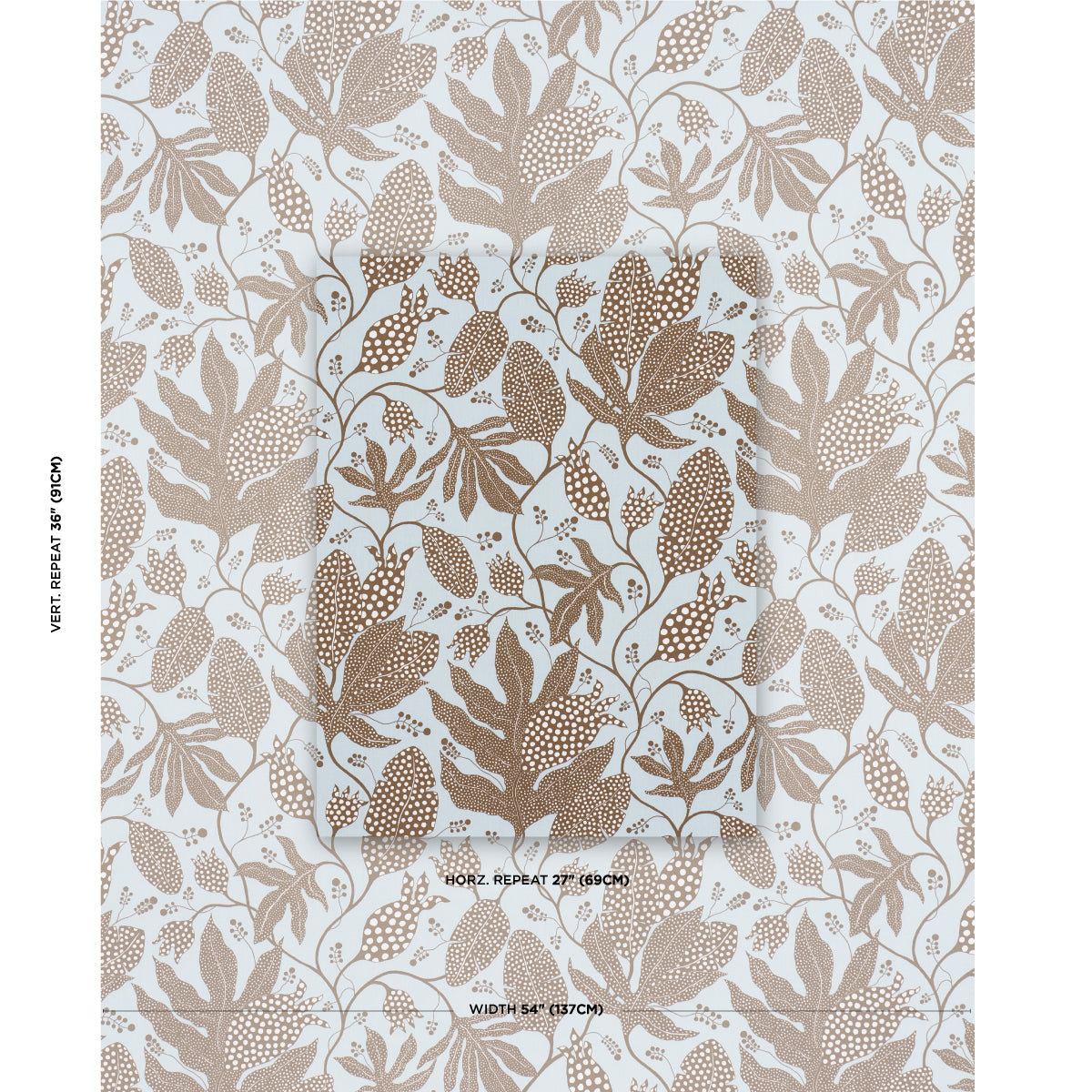 SCHUMACHER  MARIAN MCEVOY POLKA DOT JUNGLE PRINTS PRINTS BROWN , SKY   - 181650