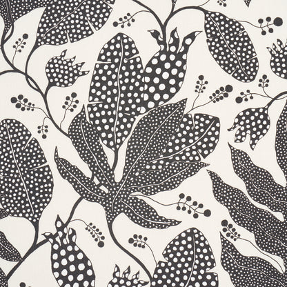 SCHUMACHER FABRIC  MARIAN MCEVOY POLKA DOT JUNGLE   BLACK & CREAM   - 181653