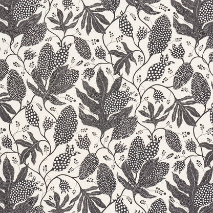 SCHUMACHER FABRIC  MARIAN MCEVOY POLKA DOT JUNGLE   BLACK & CREAM   - 181653