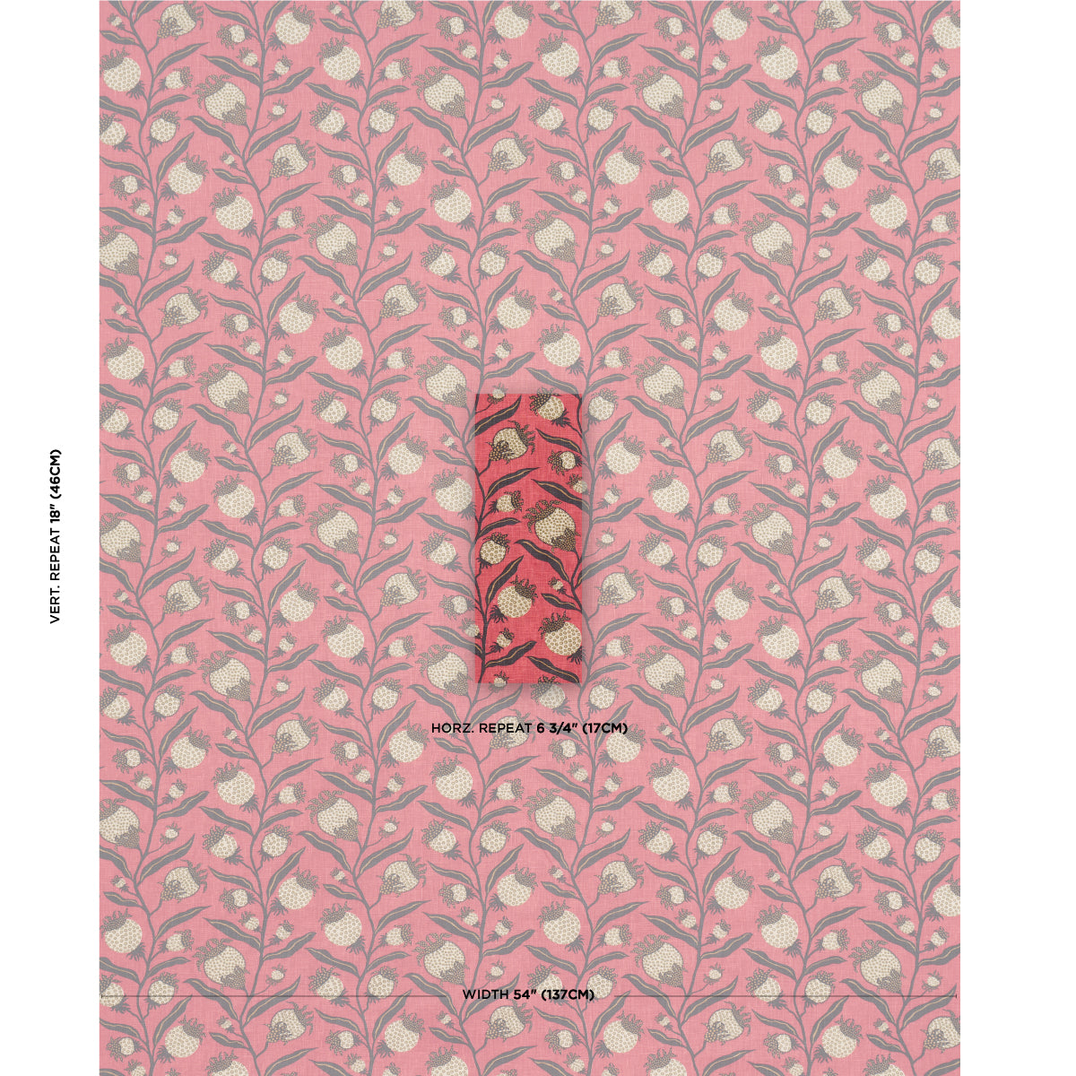 SCHUMACHER  MARIAN MCEVOY THISTLE VINE PRINTS PRINTS RED , GOLD   - 181680