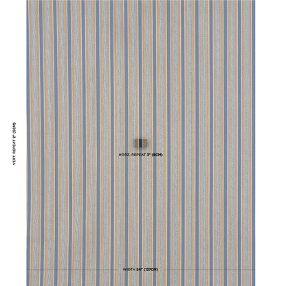 SCHUMACHER FABRIC  LE MAX AUGUSTE STRIPE   MARINE & COGNAC   - 181710