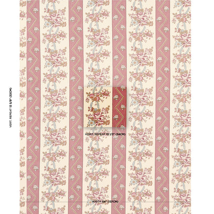 SCHUMACHER  LE MAX SYLVAIN FLORAL STRIPE PRINTS PRINTS ROUGE   - 181740