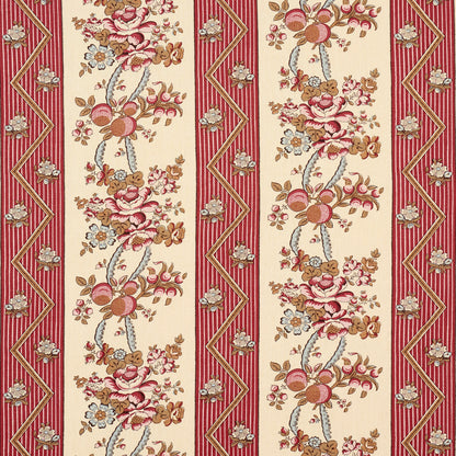 SCHUMACHER  LE MAX SYLVAIN FLORAL STRIPE PRINTS PRINTS ROUGE   - 181740