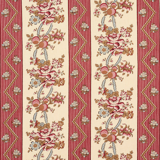 SCHUMACHER  LE MAX SYLVAIN FLORAL STRIPE PRINTS PRINTS ROUGE   - 181740