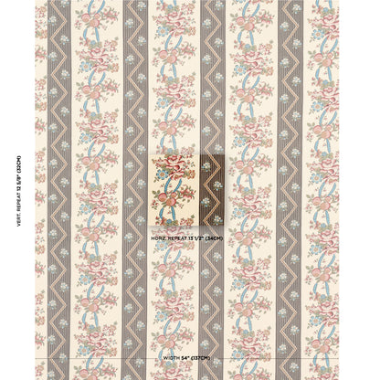 SCHUMACHER  LE MAX SYLVAIN FLORAL STRIPE PRINTS PRINTS NOIR   - 181742