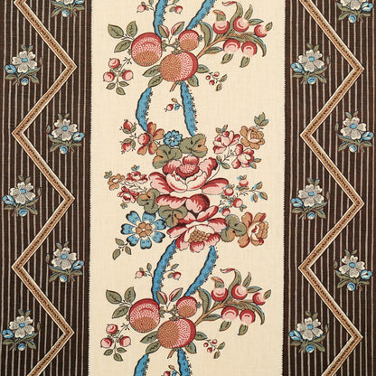 SCHUMACHER  LE MAX SYLVAIN FLORAL STRIPE PRINTS PRINTS NOIR   - 181742