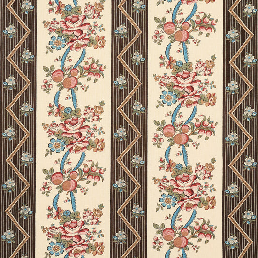 SCHUMACHER  LE MAX SYLVAIN FLORAL STRIPE PRINTS PRINTS NOIR   - 181742