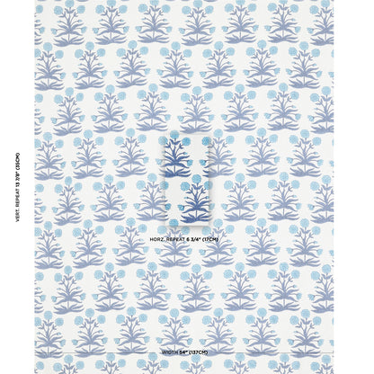 SCHUMACHER  MOLLY MAHON MUGHAL HAND BLOCK PRINT PRINTS PRINTS SKY INDIGO   - 181781