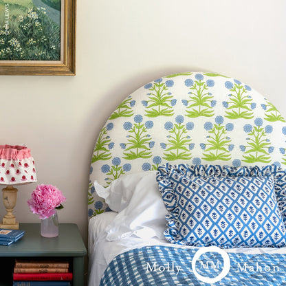 SCHUMACHER FABRIC  MOLLY MAHON MUGHAL HAND BLOCK PRINT   SKY PISTACHIO   - 181782