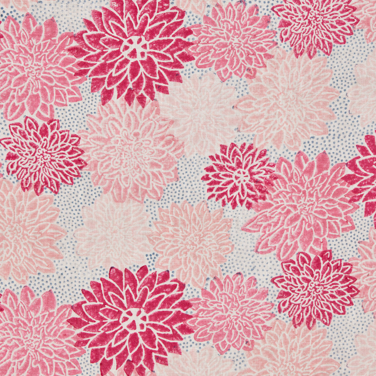 SCHUMACHER FABRIC  MOLLY MAHON DAHLIA HAND BLOCK PRINT   HOT PINK   - 181801