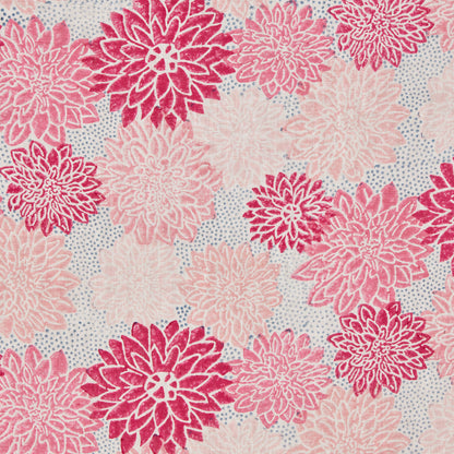 SCHUMACHER FABRIC  MOLLY MAHON DAHLIA HAND BLOCK PRINT   HOT PINK   - 181801