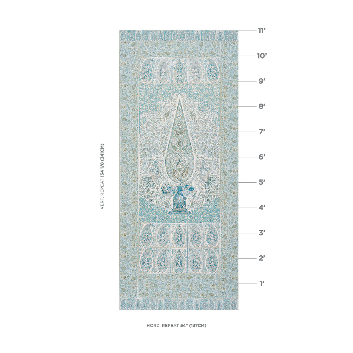 SCHUMACHER  LE MAX COLMERY PAISLEY PANEL PRINTS PRINTS PEACOCK   - 181821