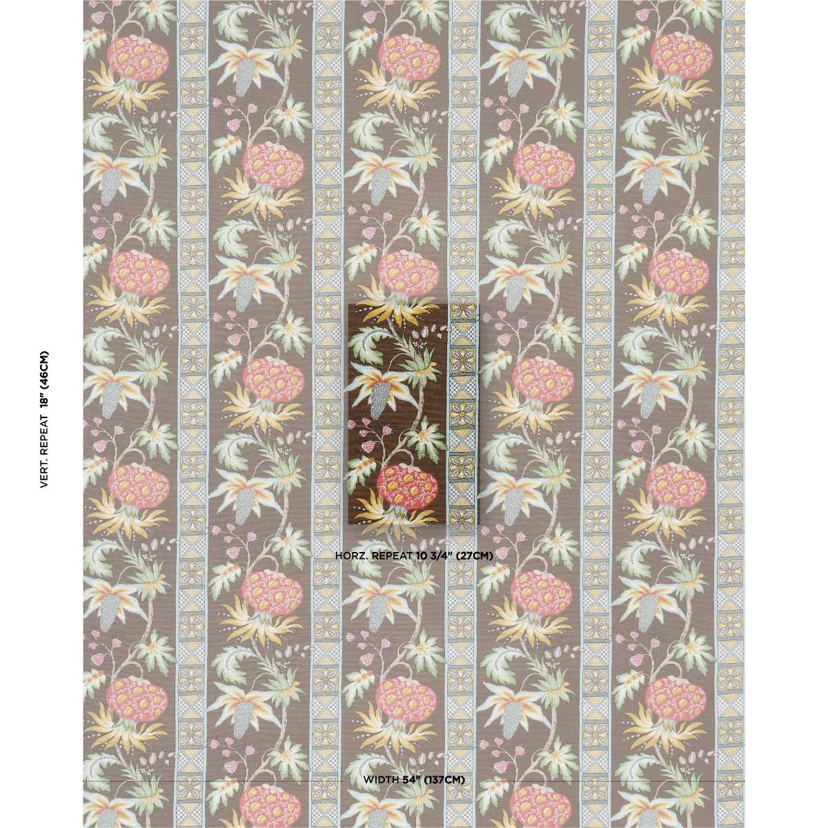 SCHUMACHER  SCHUMACHER CLASSICS BAILEY BOTANICAL PRINTS PRINTS CHOCOLATE   - 181862