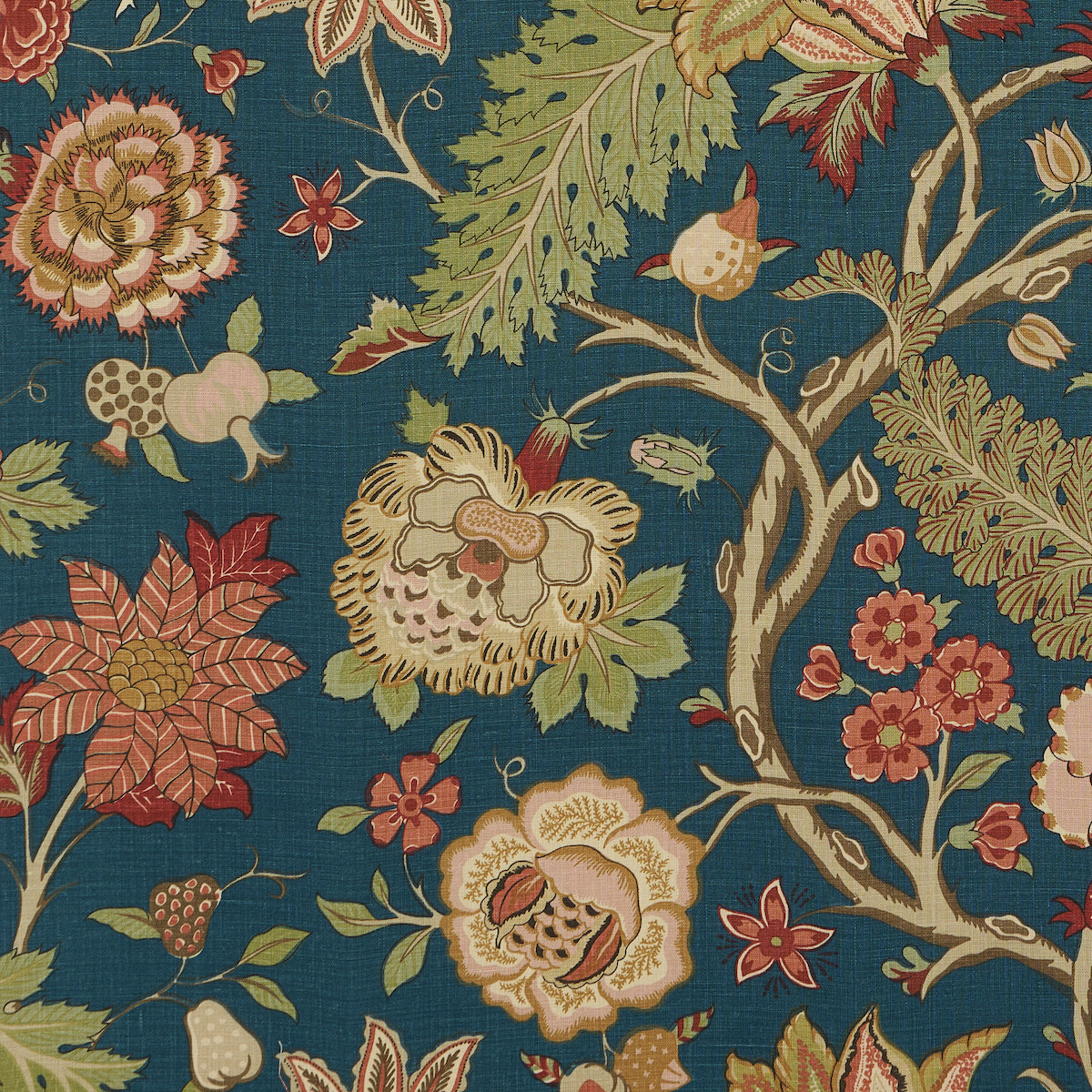 SCHUMACHER  PERENNIAL FAVORITES  DARSY TREE OF LIFE PRINTS PRINTS PEACOCK   - 181881