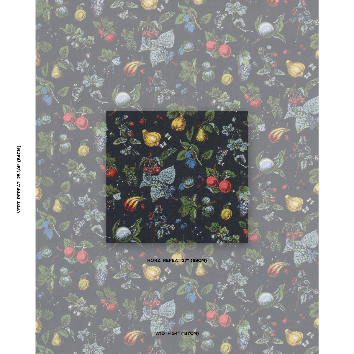 SCHUMACHER  SCHUMACHER CLASSICS BERRY GROVE PRINTS PRINTS NOIR   - 181890