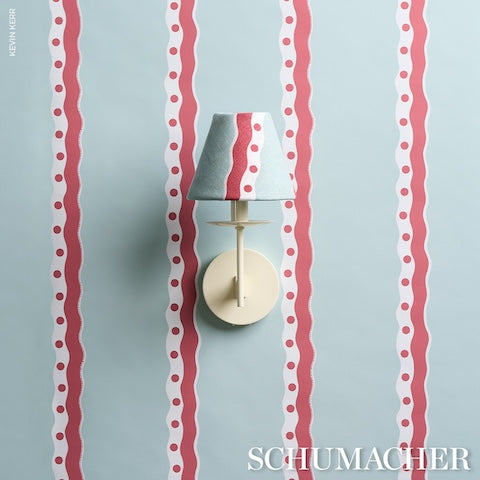 SCHUMACHER  DOMINO EFFECT ROUSSEAU STRIPE   Rouge & Sky   - 181911
