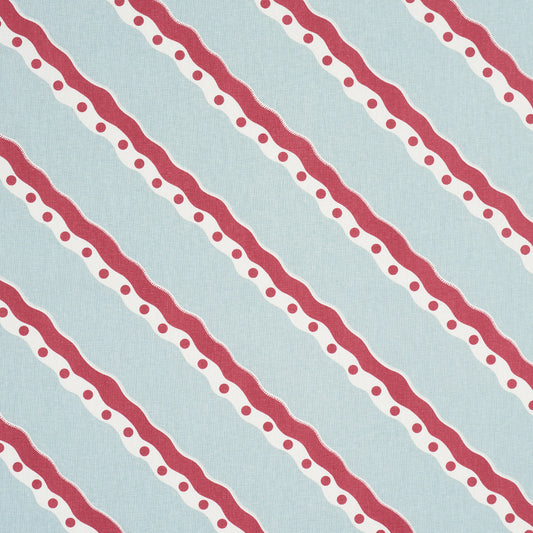 SCHUMACHER  DOMINO EFFECT ROUSSEAU STRIPE   Rouge & Sky   - 181911