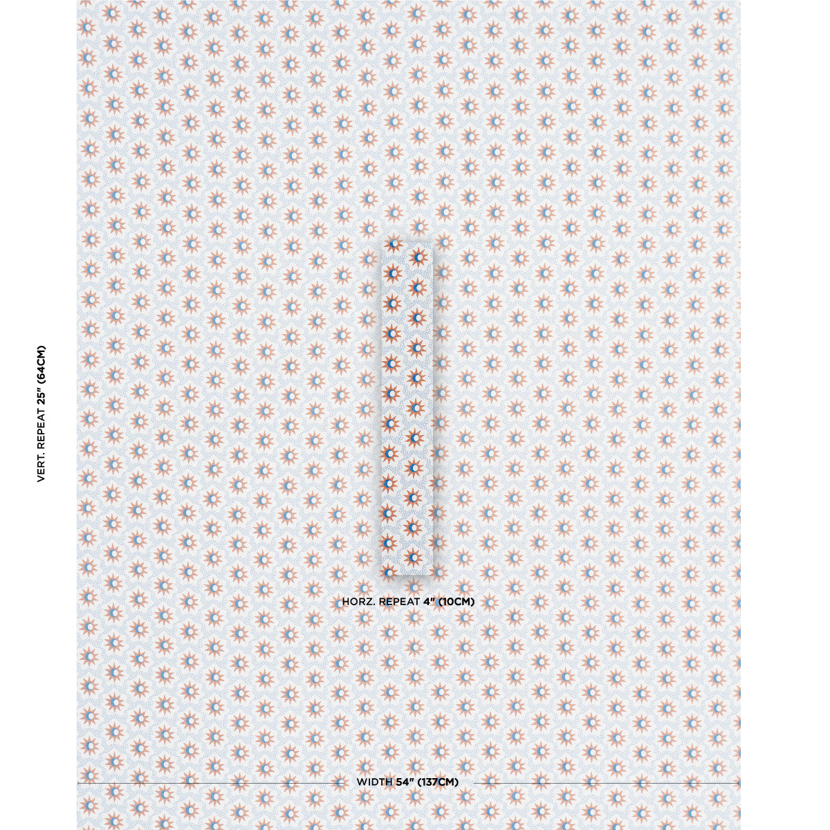 SCHUMACHER FABRIC  DOMINO EFFECT LUCIE   CLAY & BLUE   - 181942