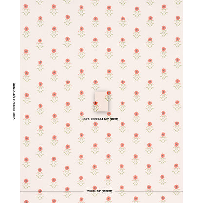 SCHUMACHER  CLARE ROJAS FOR PEG NORRISS FORGET ME NOTS PRINTS PRINTS RED ON PINK   - 181980