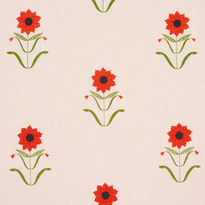 SCHUMACHER  CLARE ROJAS FOR PEG NORRISS FORGET ME NOTS PRINTS PRINTS RED ON PINK   - 181980