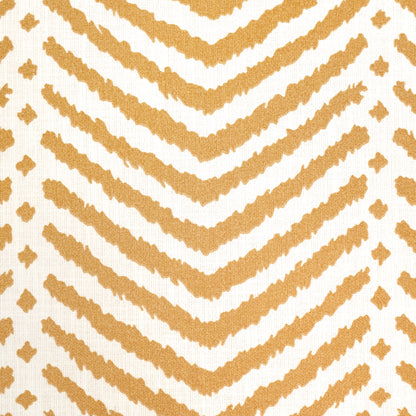 Gold chevron zigzag pattern with textured brushstroke lines against white backdrop; decorative fabric or wallpaper.