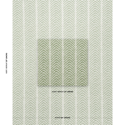Beige and sage chevron print with vertical herringbone stripes; indoor/outdoor print.