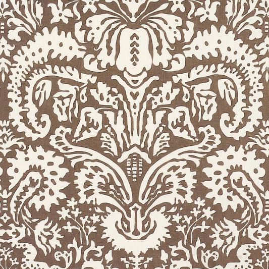 SCHUMACHER  VEERE GRENNEY SUFFOLK DAMASK PRINTS PRINTS BROWN   - 182120