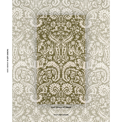 SCHUMACHER  VEERE GRENNEY SUFFOLK DAMASK   Olive   - 182122