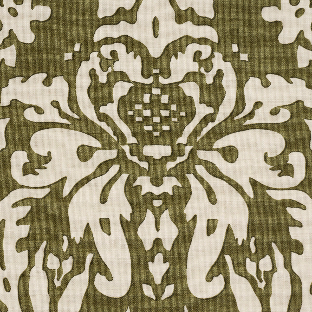SCHUMACHER  VEERE GRENNEY SUFFOLK DAMASK   Olive   - 182122