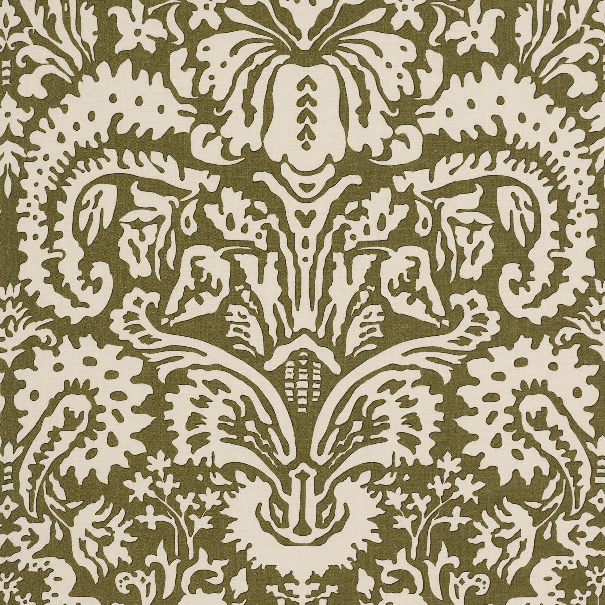 SCHUMACHER  VEERE GRENNEY SUFFOLK DAMASK   Olive   - 182122