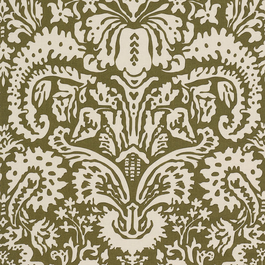 SCHUMACHER  VEERE GRENNEY SUFFOLK DAMASK   Olive   - 182122